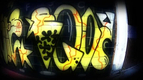 Fresh Yellow Graffiti 動画素材 74907792