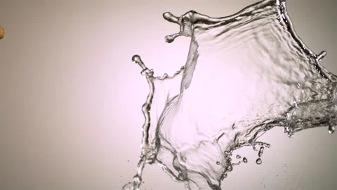 Fresh Yellow Lemon Falling Into A Dramatic Water Splash Stock Footage 326290838