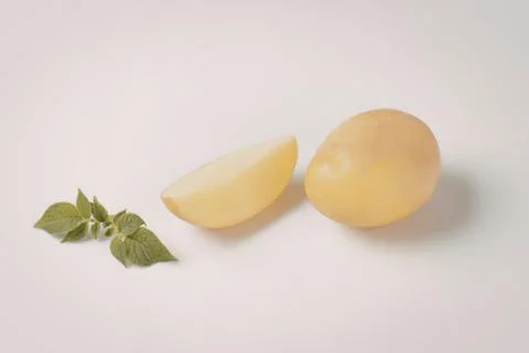 Fresh yellow lemon with mint leaf Stock Photos