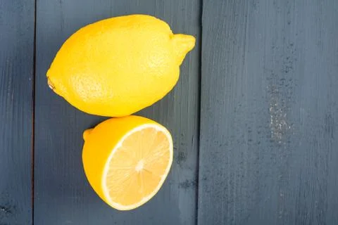 Fresh Yellow Lemons On Table Stock Photos