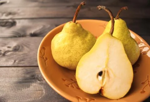 Fresh yellow pears Stock Photos
