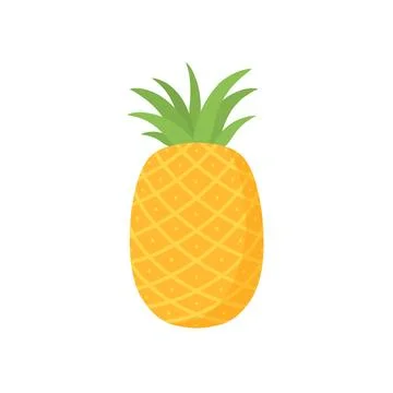 Fresh Yellow Pineapple Tropical Fruit Illustration Stock Illustration