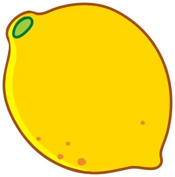 Fresh Yellow Whole Lemon Vector Doodle Illustration Stock Illustration