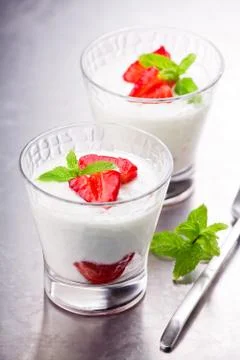 Fresh yoghurt Stock Photos