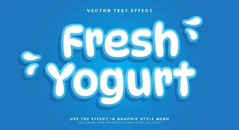 Fresh Yogurt editable text effect template イラスト素材