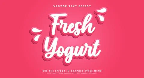 Fresh Yogurt editable text effect Stock Illustration