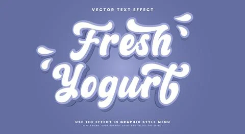 Fresh Yogurt editable text effect template Stockillustratie