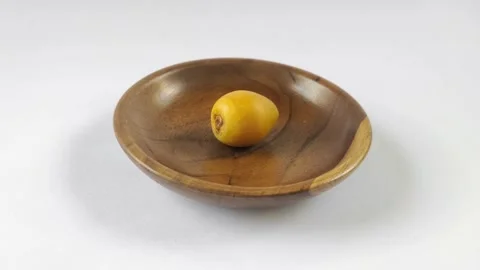 A Fresh Young Dates or Rutob Dates on A Wooden Plate Stock Footage 304791963