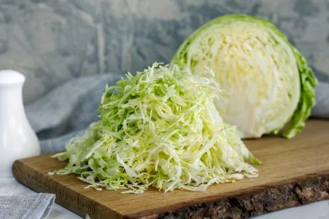Fresh young shredded cabbage Stock Photos