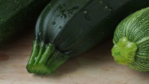Fresh zucchini on cutting board Stock Footage 201457667