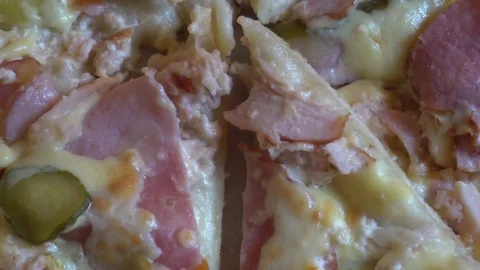 Fresh,delicious pizza ,shooting at close range Stock Footage 76213786