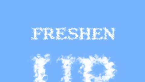 Freshen Up cloud text effect sky isolated background Stock Footage 139639497