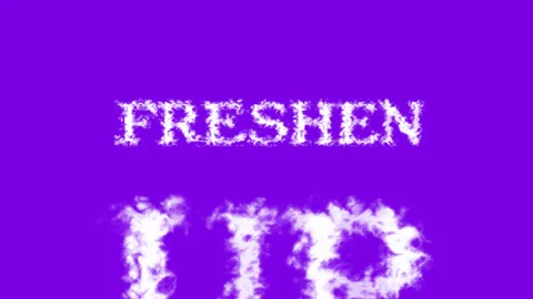 Freshen Up cloud text effect violet isolated background Stock Footage 139639511