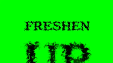 Freshen Up smoke text effect green isolated background Stock Footage 139627427