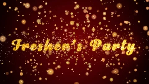 Fresher's Party Greeting card text shiny particles for celebration,festival 動画素材 91671908