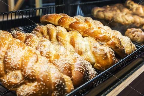 Freshly baked bread and bakery products Stock Photos