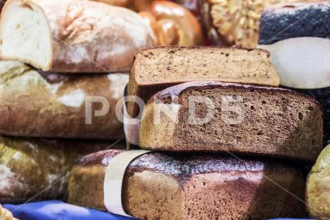 Freshly baked bread and bakery products Stock Photos