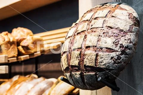 Freshly baked bread and bakery products Stock Photos