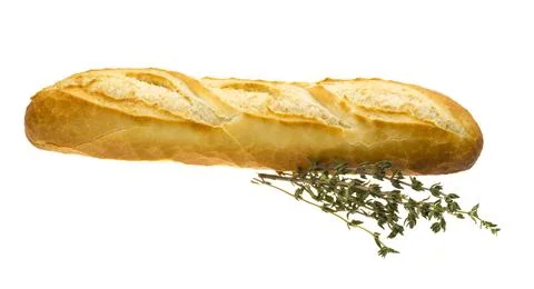 Freshly baked bread and thyme Stock Photos
