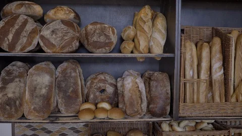 Freshly Baked Bread at a Bakery in Glen Cove Long Island Stock Footage 106255339