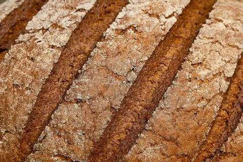 Freshly baked bread with a crust close-up Foto stock