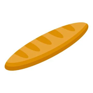 Freshly baked bread loaf is lying isolated on white background Stock Illustration