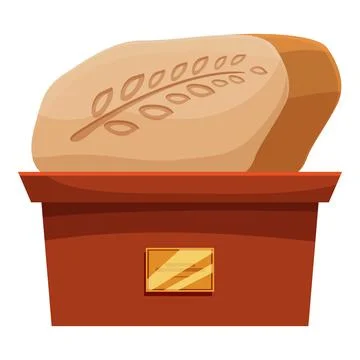 Freshly baked bread loaf resting on display stand with name plate Stock Illustration
