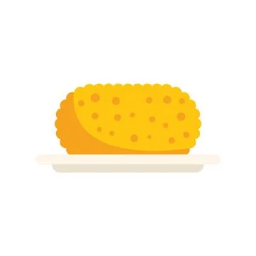 Freshly baked bread loaf resting on a plate Stock Illustration