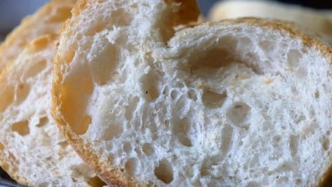 Freshly baked bread with perfect texture and aroma Stock Footage 313421225