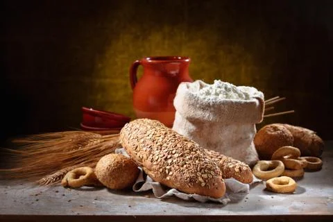 Freshly baked bread. Stock Photos