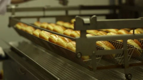 Freshly baked bread rolls Video stock 59869720