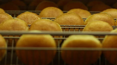 Freshly baked bread rolls Video stock 59869794