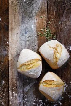 Freshly baked bread rolls Stock Photos