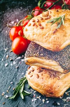 Freshly baked bread rolls Stock Photos