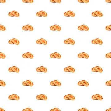 Freshly baked bread rolls seamless pattern background 库存插图