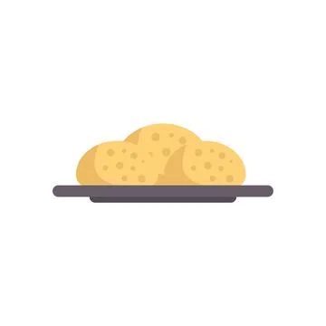 Freshly baked bread rolls served on a plate Stock Illustration