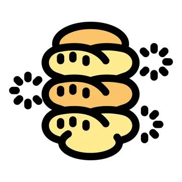Freshly baked bread rolls stacked high, sparkling with deliciousness Stock Illustration