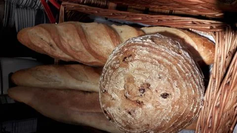 Freshly baked bread with scoring patterns Stock Photos