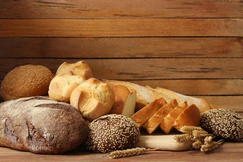Freshly baked bread on the table. Stock-Fotos