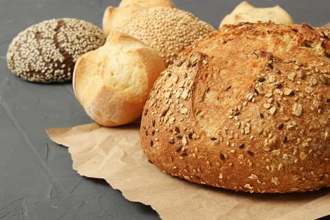 Freshly baked bread on the table. 写真素材
