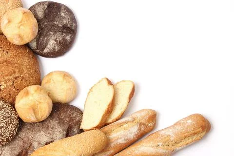 Freshly baked bread on the table. Stockfoto's