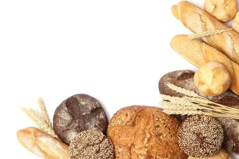 Freshly baked bread on the table. Stock Photos