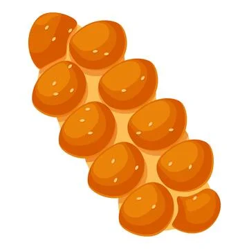 Freshly baked challah bread loaf sprinkled with sesame seeds Stock Illustration