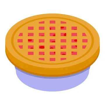 Freshly baked cherry pie in a plastic container Stock Illustration