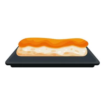 Freshly baked eclair resting on a tray, ready to be served Stock Illustration