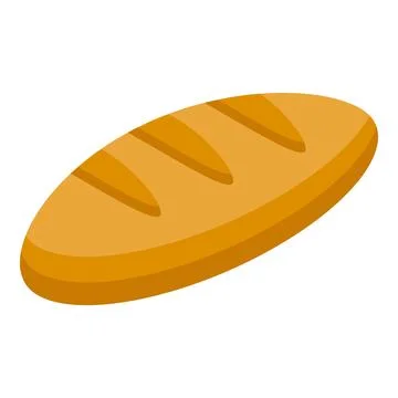 Freshly baked loaf of bread isolated on white background Stock Illustration