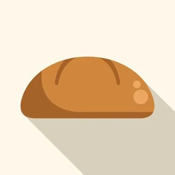 Freshly baked loaf of bread with long shadow effect Ilustração Stock
