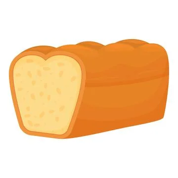 Freshly baked loaf of bread with a slice cut out Illustrazione stock