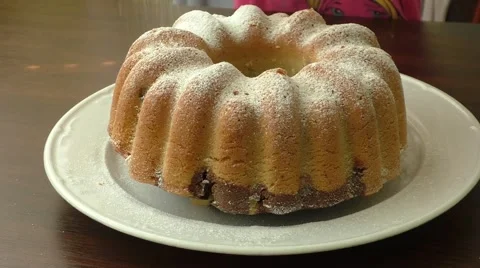 Freshly baked marble cake Stock Footage 54576931