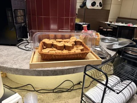 Freshly Baked Muffins in a Buffet Setting Stock Photos
